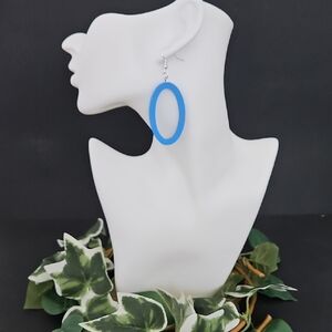 Bold Blue Hoop Earrings Jewelry